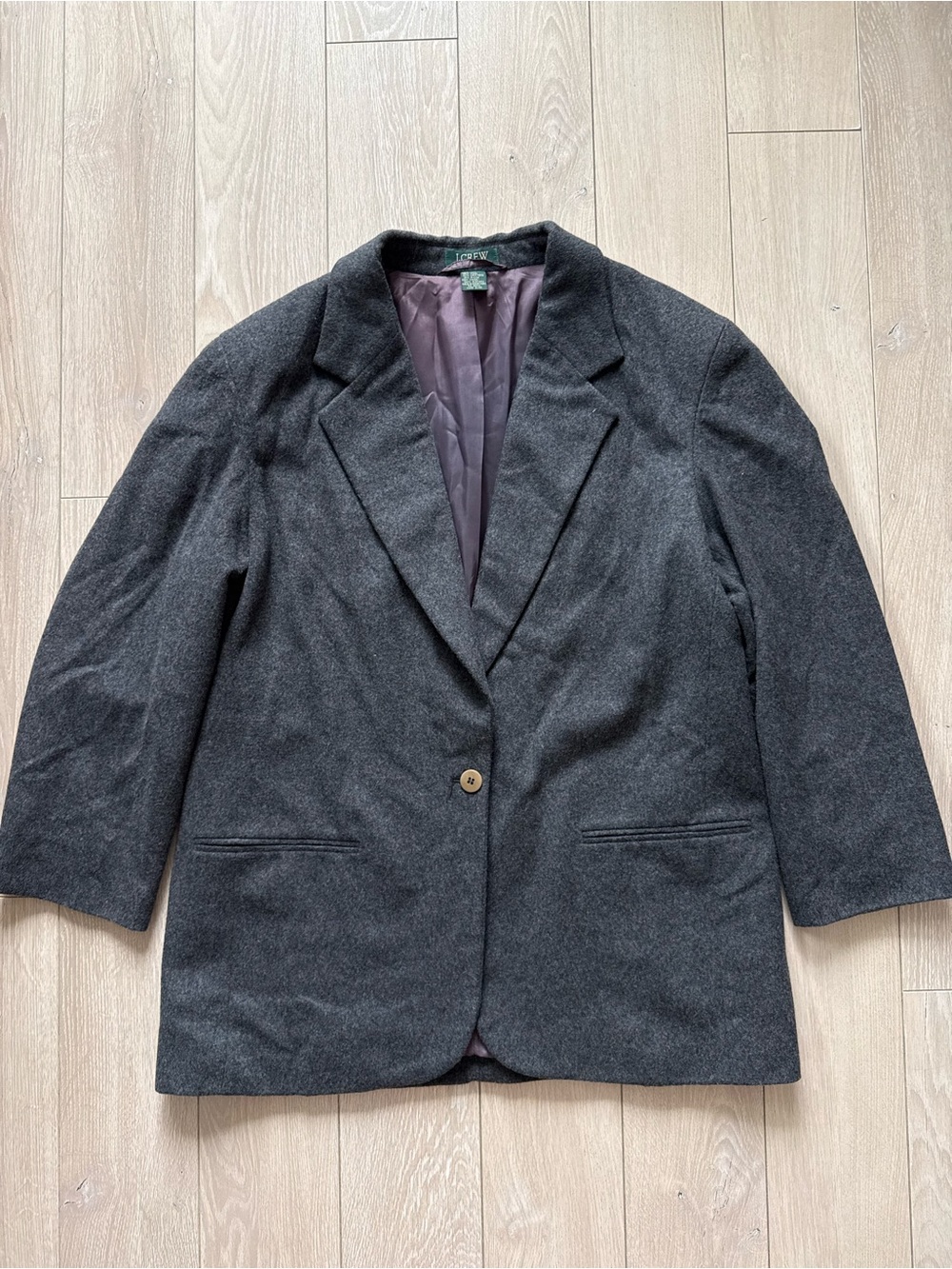 90s J. Crew Wool Cashmere Blend Women’s Blazer in Gray Size 10 Vintage